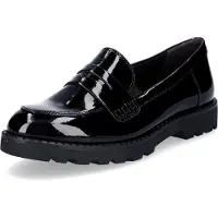 Tamaris Damen Slipper schwarz Lack
