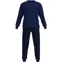 Götzburg Schlafanzug "Pyjama Schlafanzug lang", Herren, Gr. 3XL, blau, Obermaterial: 60% Baumwolle CO. 40% Polyester PES., Homewear-Sets Schlafanzug