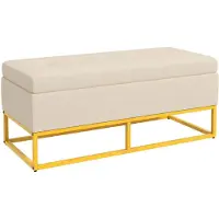 Aosom - Sitzbank - 110L x 44B x 49H cm - beige
