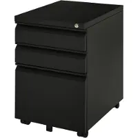 Aosom Rollcontainer mit 3 Schubladen Rädern Stahl Schwarz 39 x 48 x 60 cm