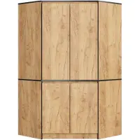 Akord Kleiderschrank Craft Eiche 100 cm 4 Türen 6 Regalböden B100xH180xT50 cm
