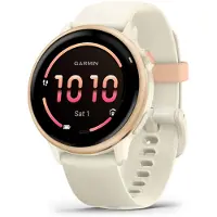 Garmin Vivoactive 6, 42 mm, GPS-Fitness-Smartwatch, Bone/Pink Dawn Metallic