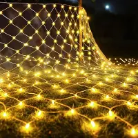 Lapamax 3X2M 320LED Lichternetz 8 Modi Lichterkette Innen Lichtervorhang Weihnachtsbeleuchtung für Büsche Garten Weihnachten Halloween Balkon, Warmweiß