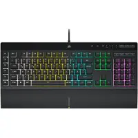 Corsair K55 RGB PRO, Volle Größe (100%), Kabelgebunden, USB, QWERTZ, RGB-LED, Schwarz