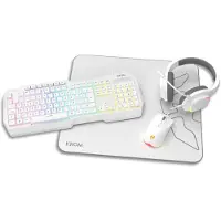 Krom Kenta, Kabelgebunden, USB, Membran Key Switch, QWERTY, RGB-LED, Weiß