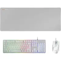 Mars Gaming MCPXWPT, Kabelgebunden, USB, Membran Key Switch, RGB-LED, Weiß, Maus enthalten