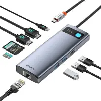 Baseus 9 in 1 Docking Station USB C 4K@120Hz [Chip-Upgrade], 2 HDMI 2 Monitore U