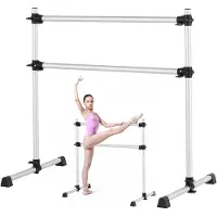 Vevor Ballettstange Tanzstange freistehende Doppelstange (136 kg belastbar), höhenverstellbare (170-1165 mm) Stretchstange aus Aluminium für Ballett, Gleichgewichtstraining, Entspannungsübungen