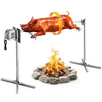 Vevor Lammgrill 38 W 60 kg 1321 mm Drehspieß Spanferkelgrill Edelstahl für Gartenpartys