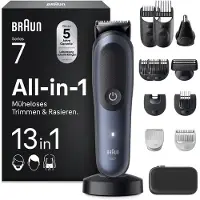Braun Multigroom All-in-One Series 7, 13-in-1 Trimmer-Set 7, AIO7565, Blau