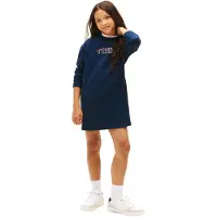 PVH Tommy Hilfiger Mädchen Sweatshirt Kleid Flower mit Einschubtaschen, Blau (Dark Night Navy), 4 Jahre