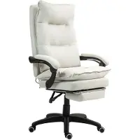 Vinsetto Bürostuhl mit 6 Punkt Massage, ergonomischer Gaming Sessel, Cremeweiß
