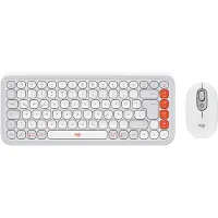 Logitech POP Icon Combo, Kabellos, Bluetooth, Scherenschalter, QWERTZ, Weiß, Maus enthalten