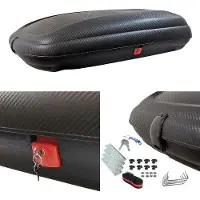 Famanu Dachbox 400 Liter - Carbonlook - Zentrale Verriegelung - Dachgepäckträger