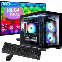 GameMax Gaming-PC MegaDeal HYPE-M BK Komplett-SET2901 AMD Ryzen 5 5500 16GB RAM 1TB SSD RTX 3060 Windows 11 + MSI PRO MP272L LCD-Monitor + Zubehör
