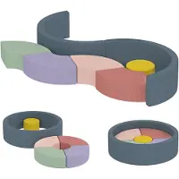 AIYAPLAY Schaumstoff Bausteine 7er-Set Softbausteine mit Cord-Optik