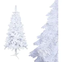 JOIEYOU Weihnachtsbaum 120cm PVC Tannenbaum Künstlich Christbaum Kunstbaum mit Klappsystem Standfuß, Dekobaum Weihnachten für Zuhause Büro Geschäfte, Weiß