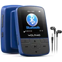 WOLFANG MP3-Player mit Bluetooth 5.2, Sportclip, Mini-Größe, Gewicht 28,3 g, HiF