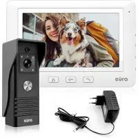 Eura VDP-45A3 Alpha Video-Türsprechanlage Gegensprechanlage, Weiss, 7-Zoll-Farbm