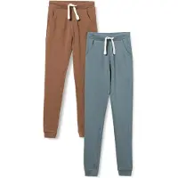 Minymo Jungen Basic 36 -Sweat Pant (2-Pack) Freizeithose, Braun, 110 EU