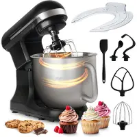 JAP Mastermix - Küchenmaschine (1000 W) - Küchenroboter mit 6 Geschwindigkeitsstufen und Pulsfunktion - Mixer mit 5,7-Liter-Mixtopf - Inklusive Topftrockner - Schwarz mattiert