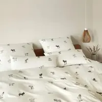 Elegante Mako Satin Bettwäsche Donkey offwhite Kissenbezug einzeln 40x80 - weiß;beige