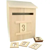 Merkloos Holz-Adventskalender zum Dekorieren - 20 x 9,5 x 28 cm