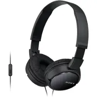 Sony MDR-ZX110AP faltbarer Bügelkopfhörer mit Headsetfunktion, Schwarz, Mit Mikr
