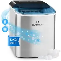 Klarstein Eiswürfelmaschine Klein, 2,1L Eiswürfelbereiter, Eiswürfelmaschine für 12 kg Kleine & Große Eiswürfel, Schnelle Mini-Eiswürfelmaschine, Eiswürfelbereiter Selbstreinigend
