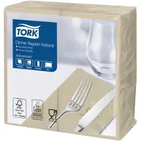 Essity Denmark A/S Serviet 39x39 cm 2-lag 1/8-fold Natur,12 pk x 150 stk/krt