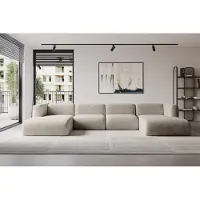 ALTDECOR Ecksofa - MIRA-U2 - 408x179x70 - Beige - Corner Sofa Eckcouch Couch U-Form, Wohnlandschaft