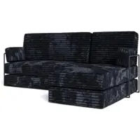 Masseno Ecksofa NOTIA mit Metallgestell, Modulares Schlafsofa aus Schaumstoff, Klappbares Bodensofa, Schlaffunktion - Schwarz, TILIA 100
