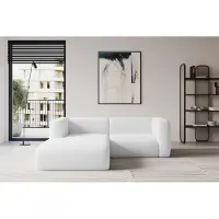 ALTDECOR Ecksofa - MIRA-L1 - 227x179x89 - Weiß - Corner Sofa Eckcouch Couch L-Form, links/rechts angeordnet
