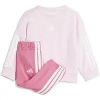 Adidas Trainingsanzug SPORTSWEAR "ESSENTIALS KIDS", Kinder, Gr. 104, pink (clear pink, weiß, weiß), Obermaterial: 70% Baumwolle, 30% Polyester, Sportanzüge Trainingsanzug