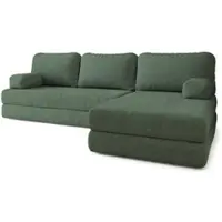 Masseno Ecksofa LEA mit Schlaffunktion, Modulares Schlafsofa aus Schaumstoff, Klappbares Bodensofa - Grün, QUELLE 37
