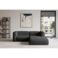 ALTDECOR Ecksofa - MIRA-L1 - 227x179x89 - Schwarz - Corner Sofa Eckcouch Couch L-Form, links/rechts angeordnet