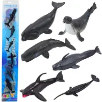 Leantoys Mini-Figurenset Meerestiere Säugetiere Orca Fotka Delfin 6-8Cm 6Tlg