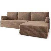 Masseno Ecksofa ANKO mit Metallgestell, Modulares Schlafsofa aus Schaumstoff, Klappbares Bodensofa, Schlaffunktion - Beige, TILIA 17