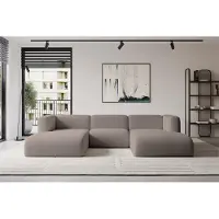 ALTDECOR Ecksofa - MIRA-U1 - 317x179x70 - Braun - Corner Sofa Eckcouch Couch U-Form, Wohnlandschaft