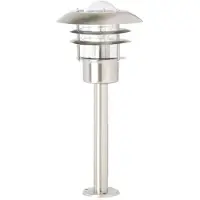 Brilliant Außensockelleuchte Terrence | zeitlose Außenleuchte | 50cm | edelstahl | 1x E27 max. 40 W | IP 44