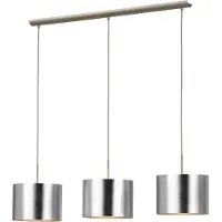 Eglo Hängelampe Saganto, Pendelleuchte Esstisch, Deckenlampe hängend, Stahl in nickel-matt, Kunststoff in silber, E27 Fassung