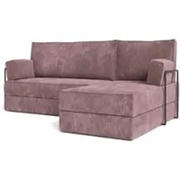 Masseno Ecksofa NOTIA mit Metallgestell, Modulares Schlafsofa aus Schaumstoff, Klappbares Bodensofa, Schlaffunktion - Lila, POSO 130