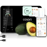 Cosori Smarte Nährwertwaage mit App, Kalorienzählwaage, KI-Scan, Erfassung von 19 Nährstoffen, Lebensmitteldatenbank