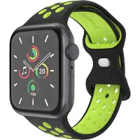 IMoshion Silikon Sport⁺ Armband für Apple Watch | 44/45/46/49 mm - Größe S/M - Black & Yellow