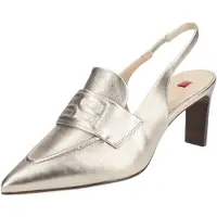 Högl Pumps Gwen aus metallisch schimmerndem Leder in Loafer-Form mit rutschhemmender Sohle
