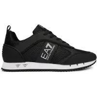 Emporio Armani EA7 Sneaker aus Mesh mit Logo, Schwarz 44 EU