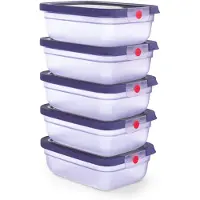 EMSA oneClick N1231300, Set, Rechteckig, 1,2 l, Blau, Durchscheinend, Deutschland, 1,31 kg