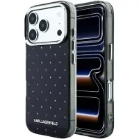 Karl Lagerfeld IML Strass Allover MagSafe Hülle für iPhone 18 Pro Schwarz
