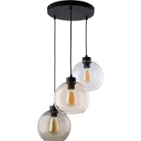 TK Lighting Cubus Hängeleuchte Ø 50 cm 3-flammig klar/honig braun Glas , Cubus, dimmbar, Multicolor, für Wohnzimmer, Glas, Modern