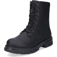 Rieker Schnürboots , Damen, Gr. 42, schwarz (schwarz, uni), Nubuklederimitat, unifarben, Schuhe Schnürboots, mit kräftiger Profilsohle, Topseller